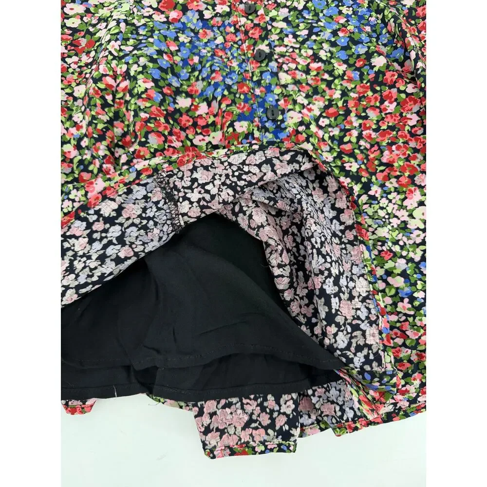 Urban Outfitters Millie Floral Button Front Mini Skirt WhimsyGoth Indie Small